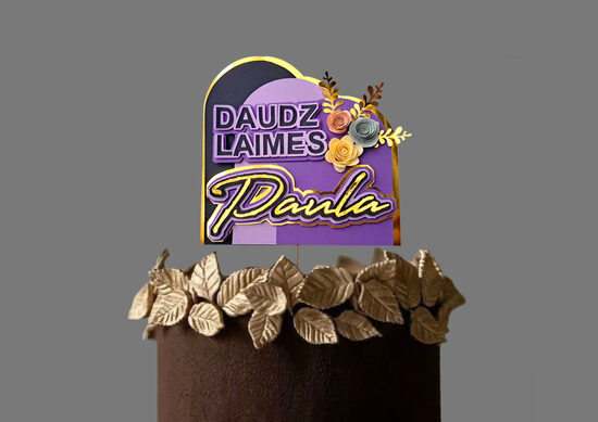 Personalizējams kūkas toperis vārda dienai